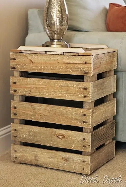 pallet nightstand end table