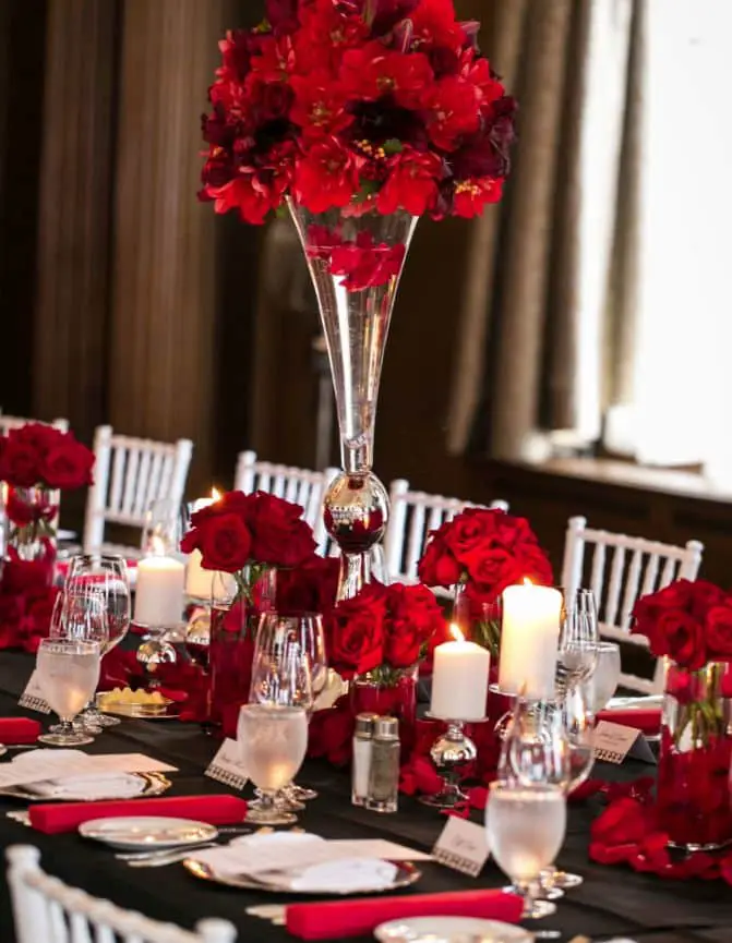 37 Sparkling Ideas for Red Themed Wedding Sortra