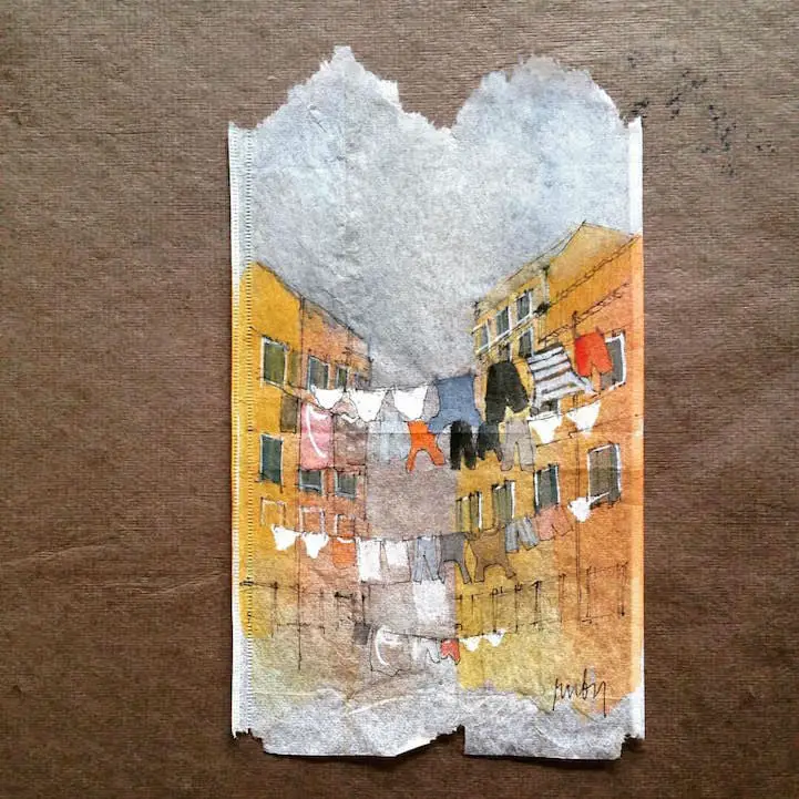 Ruby Silvious Creates Tiny Masterpieces on Used and Stained Tea Bags