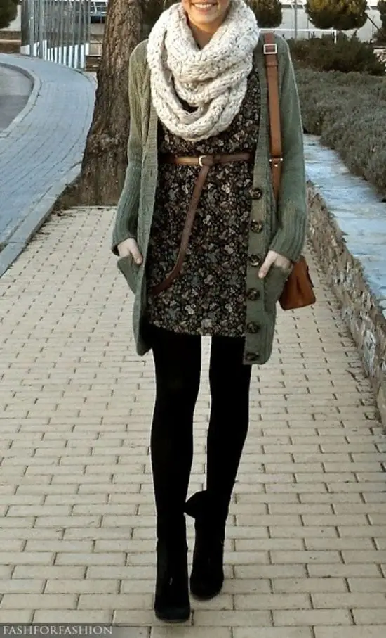 dress with cardigan outfit