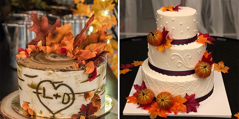 22 Ideas For Beautiful Fall Themed Wedding Cakes