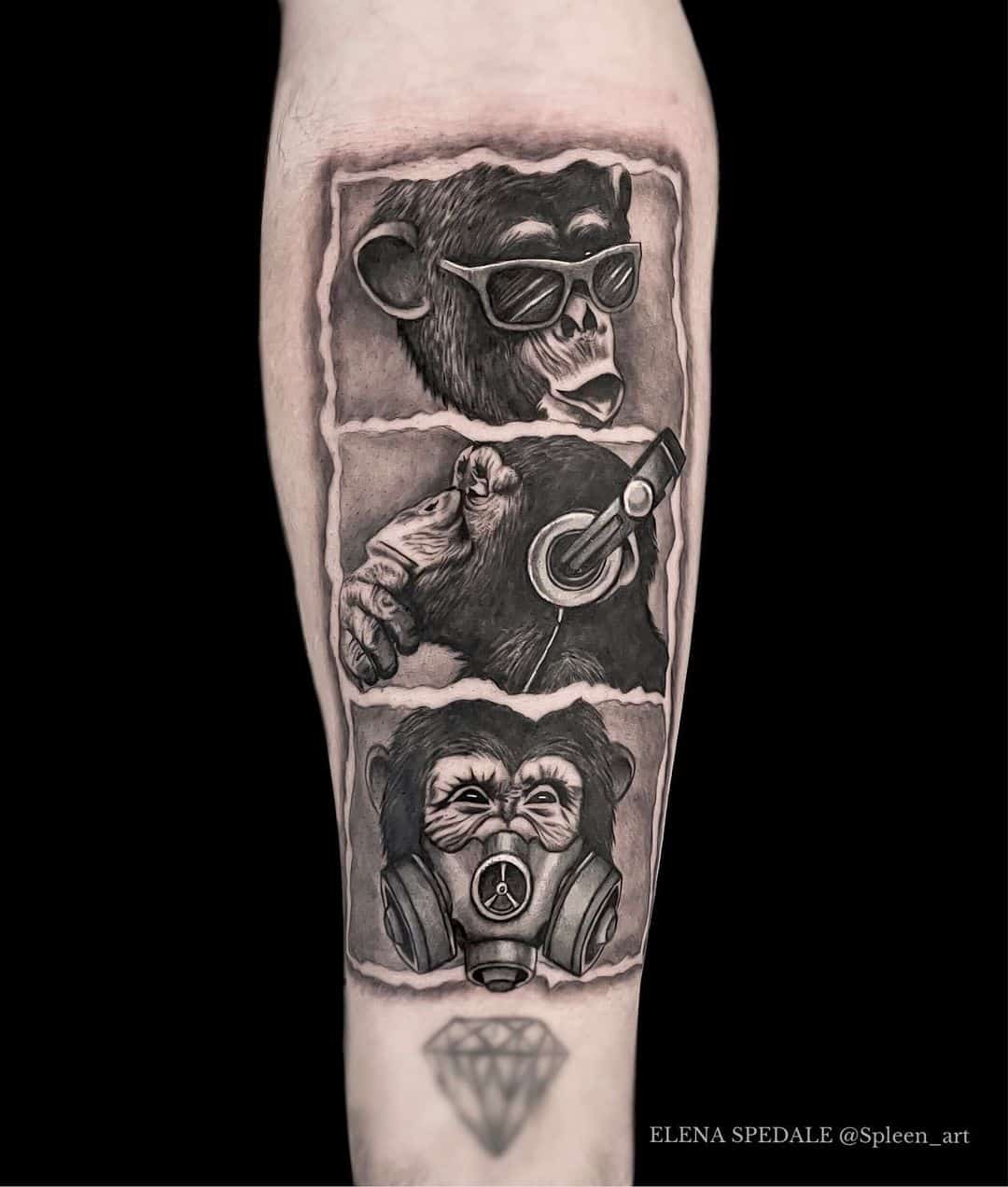 Black And White Realistic Tattoo Designs by Elena Spedale