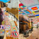 Teacher and Her Students Crochet Colorful Canopy to Fight off Heat in Malaga, Spain